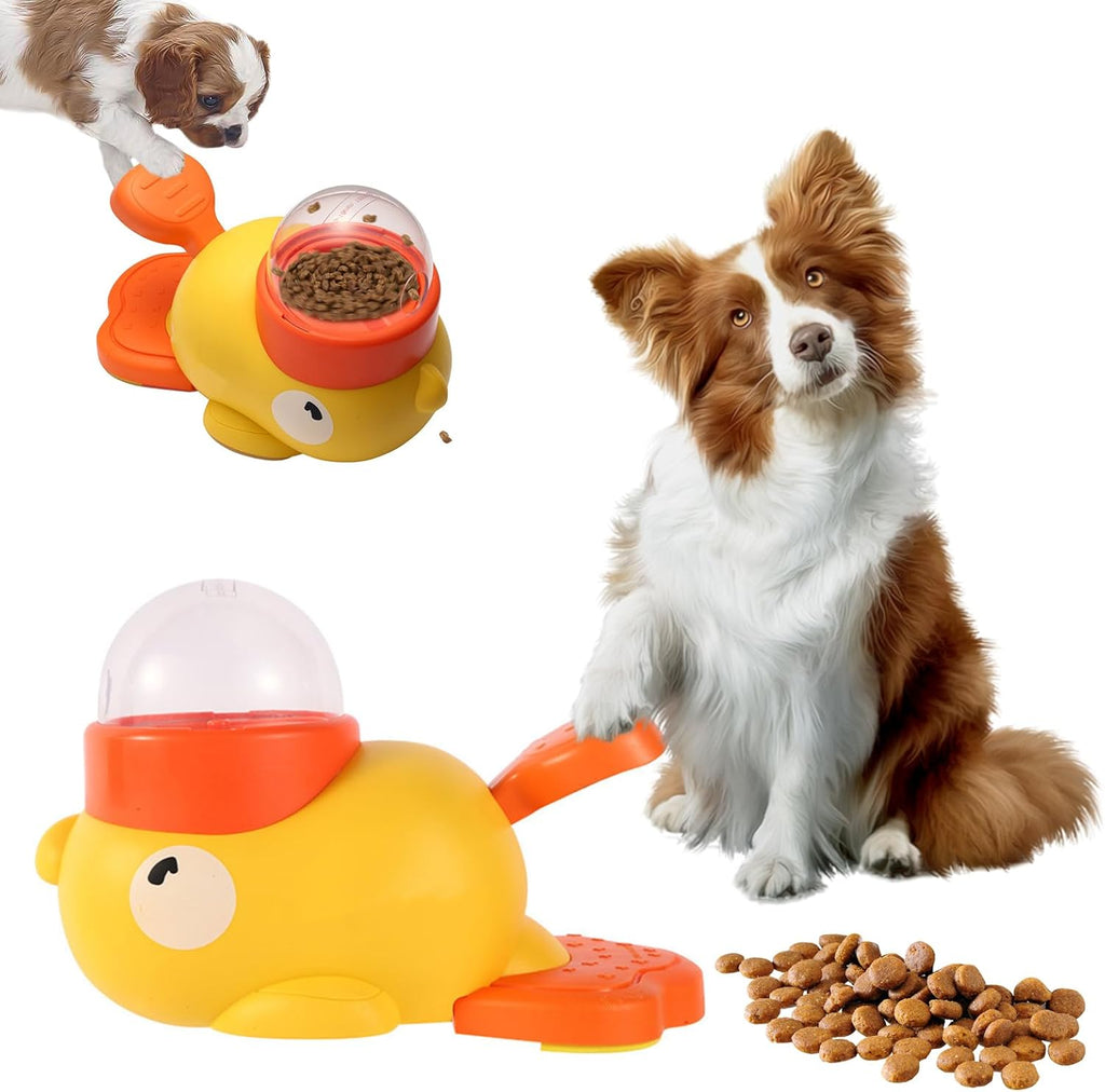 Interactive Press-to-Spin Dog Treat Dispenser Toy
