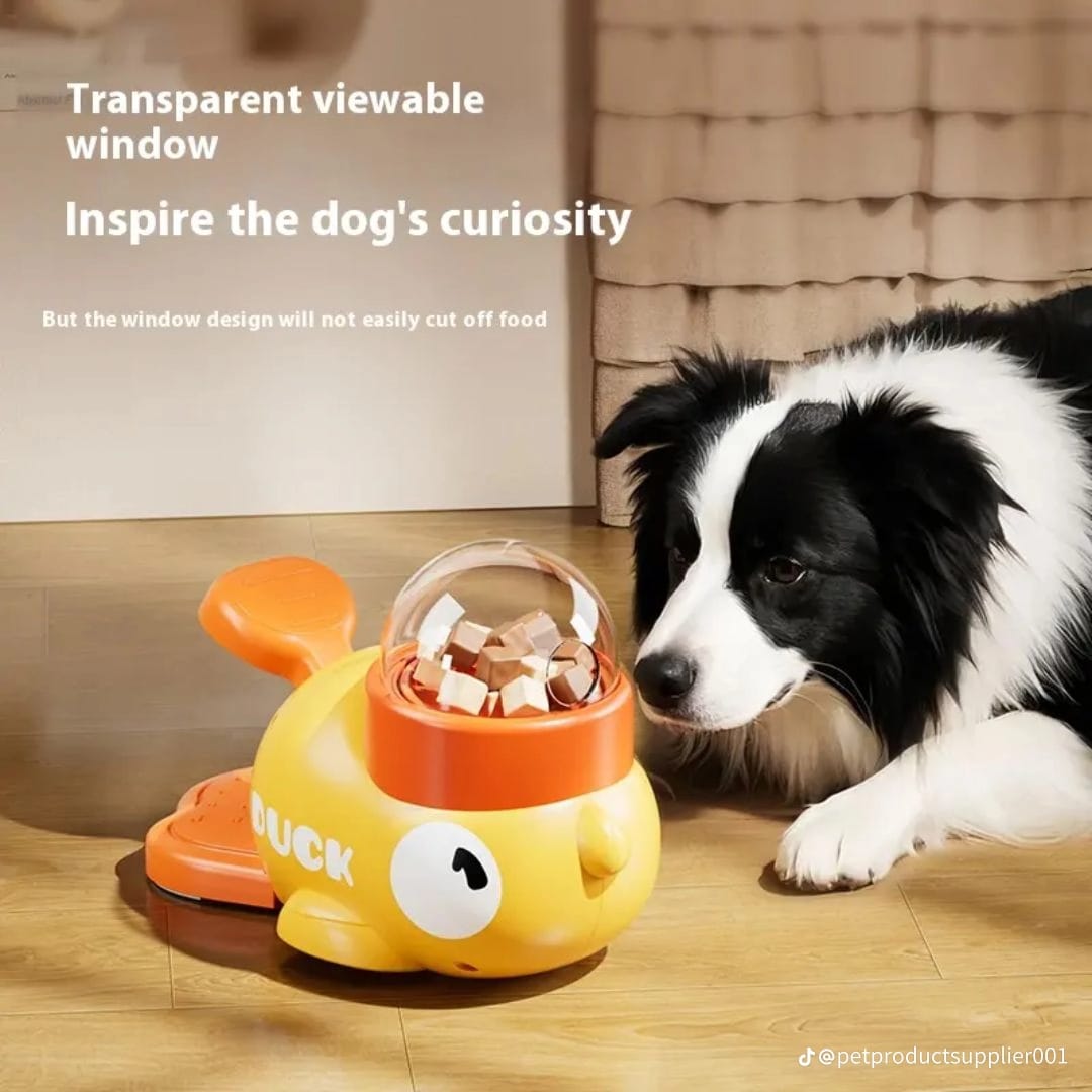 Interactive Press-to-Spin Dog Treat Dispenser Toy