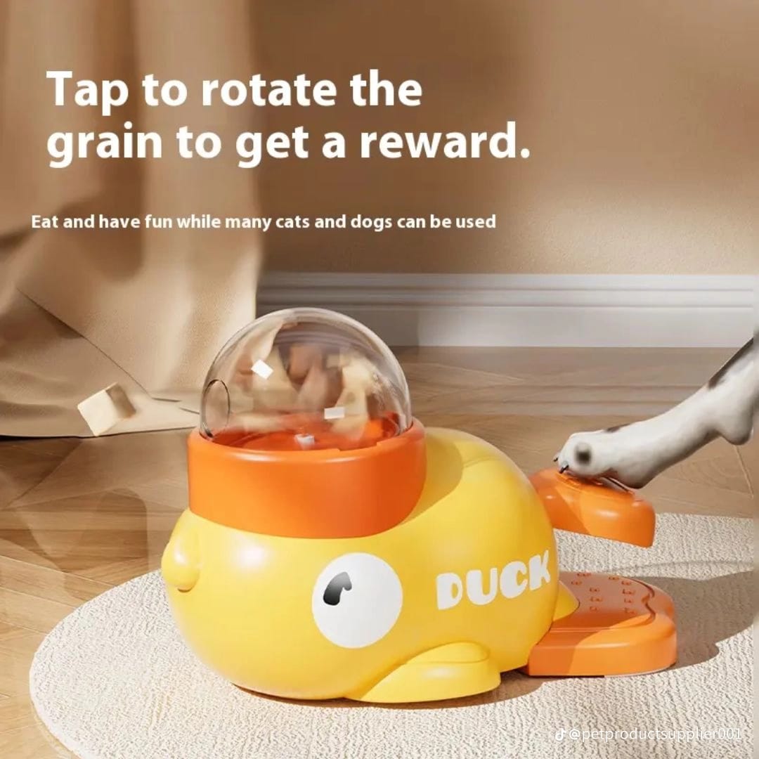 Interactive Press-to-Spin Dog Treat Dispenser Toy
